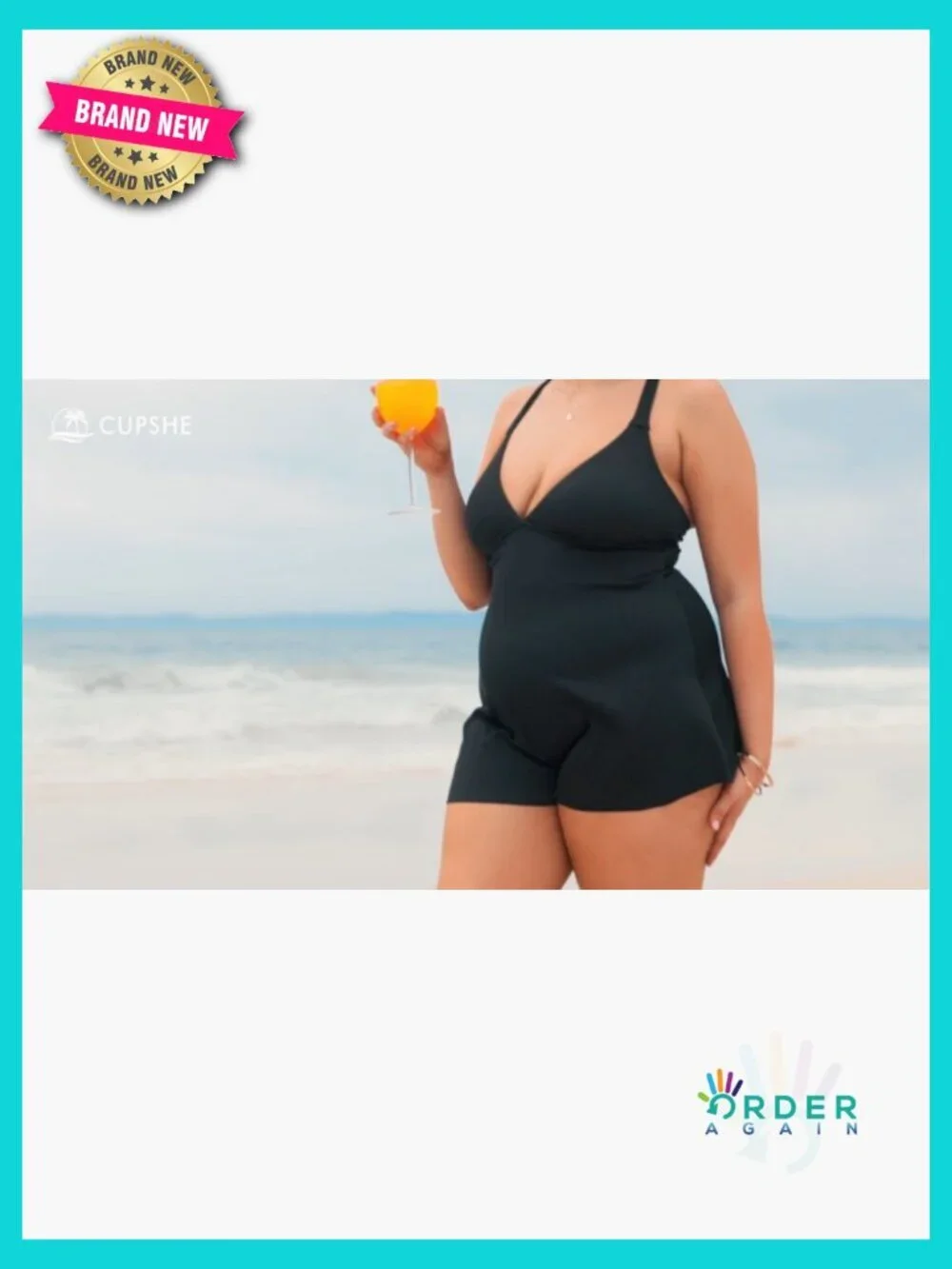 Plus Size One Piece Swimsuit V Neck Swim Dress Crisscross Back Adjustable